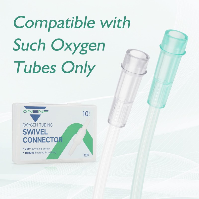 ANSNF Oxygen Tubing Connector, 360° Rotation Cannula Connector Oxygen Connector