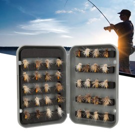 Fly Fishing Lure Kit, 40pcs A6 Fly Fishing Lure Artificial Bait Fly Lures with Hook Hand Tied Fly Lure Set Fishing Accessory