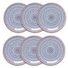 Now Designs Blue Cross Porcelain Stamped Appetizer Plate, 6 inch,