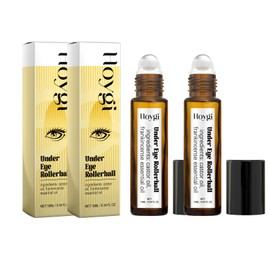 Eye Roller for Puffy Eyes, Castor Oil and Frankincense Eye Roller for Dark Circles, and Wrinkles, Anti Aging Eye Serum Cream, Glass Bottle, 2 PCS