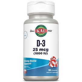 KAL D-3 1000 IU Chewable Softgels, Peppermint, 100 Count by Kal