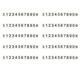 Price Tag Number Cube 10 Sets Adjustable Price Display Counter Stand Number Letter Dollar Tag(White, L)