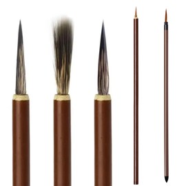 JFIYUOMCI 2 Pack Kolinsky Nail Brush, 3d Acrylic Nail Art Watercolor Pen - Thin Liner, Ombre, Blending, Flower Designs Tools Nail Drawing Painting Brushes for DIY & Salon - Size: 10/15 mm