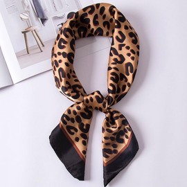 VALICLUD Satin Turban 1 Piece Silk Scarf with Leopard Pattern Hair Scarf Thin Scarf Neckerchief for Women Women's Scarves Bag Accessories Miss Lip Gloss Silk Leopard Print, Assorted colours