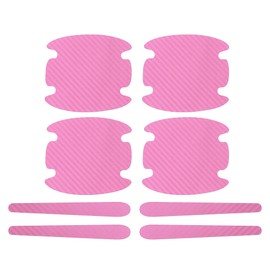HOPESPANNER Universal 92x98mm Car Door Cup Protector Sticker Anti-Scratches+Auto Door Handle Protective Film 1 Set Pink
