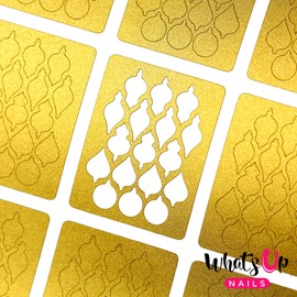 Whats Up Nails - Christmas Bulbs Vinyl Stencils for Christmas Nail Art Design (1 Sheet, 12 Stencils)