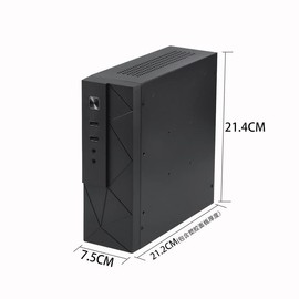 Goodisory MX01 SECC Fanless Mini ITX HTPC Chassis with 3.5" Hard Drive Bay and Vertical Stand Foot (Black)