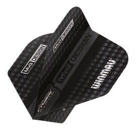 WINMAU Prism Alpha Michael Van Gerwen MvG Logo Black & Grey Extra Thick Dart Flights - 10 sets per pack (30 dart flights in total)