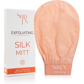 Guante de seda exfoliante: exfoliación suave y eficaz para una piel suave y radiante, ideal para preparar la piel antes del bronceado y eliminar las células muertas de la piel.