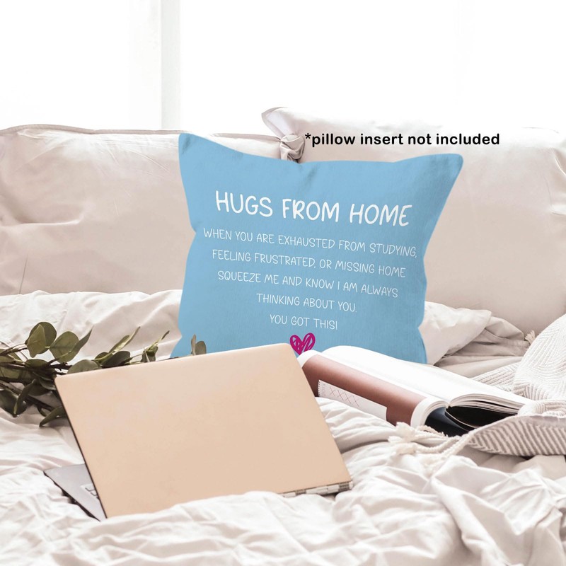MONALET Blue Hugs from Home Dorm Throw Pillow Covers 18x18,
