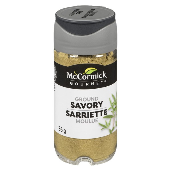 McCormick Gourmet (MCCO3), New Bottle, Premium Quality Natural Herbs & Spices, Ground Savory, 26g