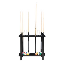 Hathaway Classic Floor Billiard Pool Cue Rack, Finish, 10.25"L x 29"W x 28.25"H, Black