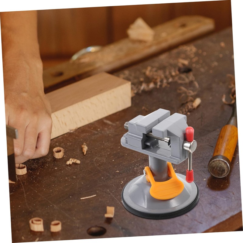 Operitacx 2pcs Table Vise with Suction Cup Rotating Workbench Clamp