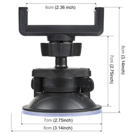 Hensych 360 Degree Rotating Suction Cup Car Phone Holder ABS Clamp Mount for 6-9cm Wide Smartphones GPS Mount