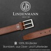 LINDENMANN Men's Leather Belt, Cowhide Belt, XL Cambered, Mogano, Size: