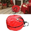 Christmas Wreath Storage Bag PE Woven Fabric Dustproof Round Red