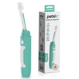 petsie Dog Toothbrush | Innovative Eletrolytic Technology | Improves Oral Health & Reduces Bad Breath | No Vibrations & Silent Teeth Cleaning Brush | No Toothpaste Needed | Dog Teeth Cleaning Kit