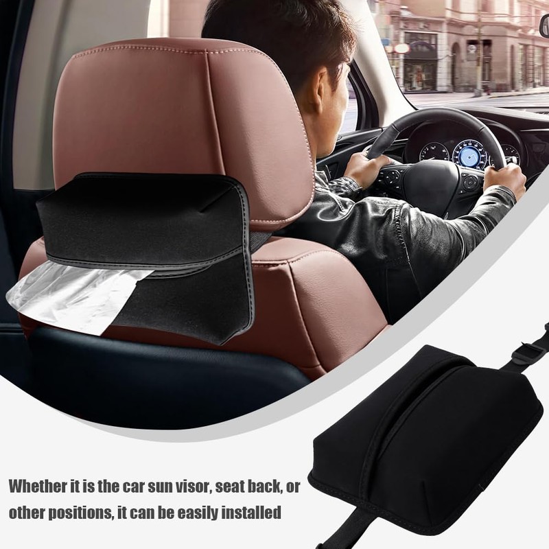 Car Tissue Holder,Tissue Box Cover for Car - Decorative Portable