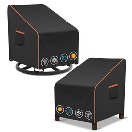 Outdoor Waterproof Patio Chair Covers, Heavy Duty oxford coating Weather Resistant Patio Furniture Covers 600D 30W x 34D x 36H inches 2-Pack, Black