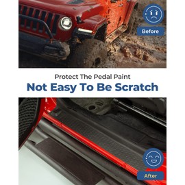 QMPARTS Door Sill Guards Kit for Gladiator JT Wrangler JL 4 Doors 2018-2024, Door Entry Guard Protector Accessories - Black Entry Scuff Plate Cover (4pcs Set)