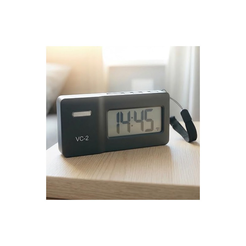 Humantechnik VC-2 Travel Radio Alarm Clock with Vibration, Loud Alarm