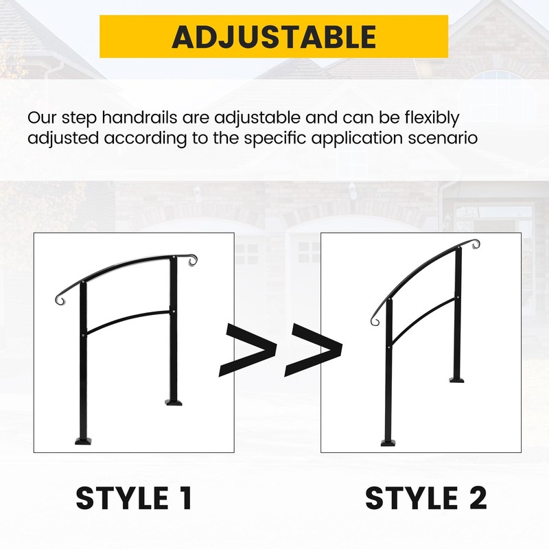 KUAFU Step Hand Rail Compatible with 2-3 Steps Handrails for