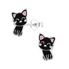 FIVE-D Children's Earrings Small Cat 925 Silver in Jewellery Case,