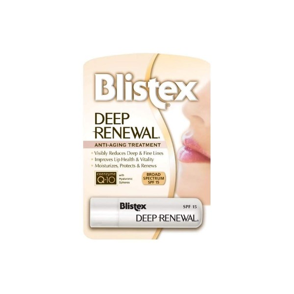 Blistex Lip Protectant Sunscreen Deep Renewal Anti-Aging Formula 0.13 Ounce (3.69g) (Value Pack of 12)