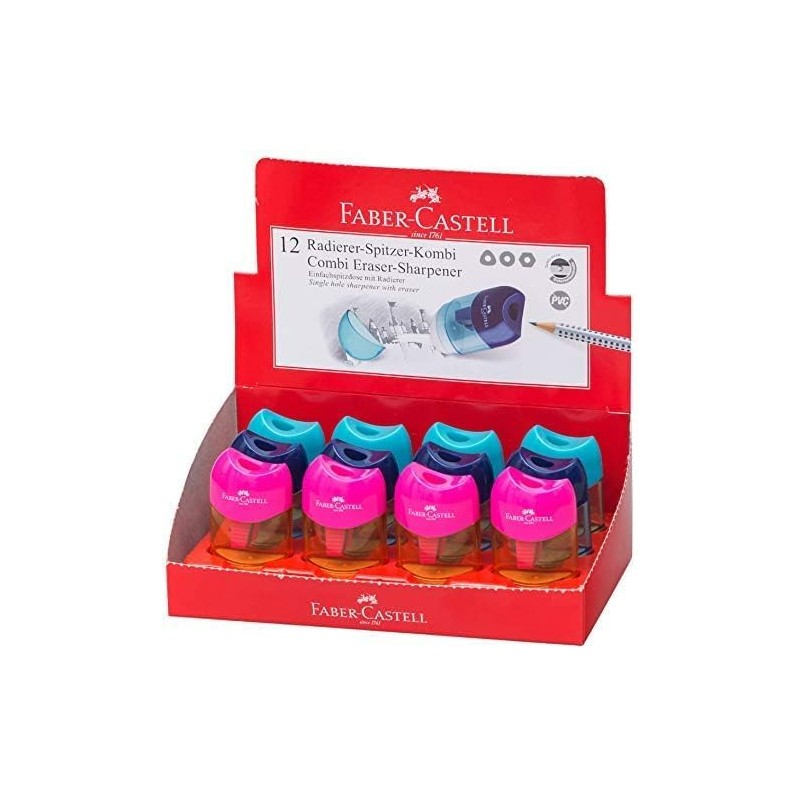 Faber-Castell Pencil Sharpener + Eraser with Collection Tray Assorted Colours