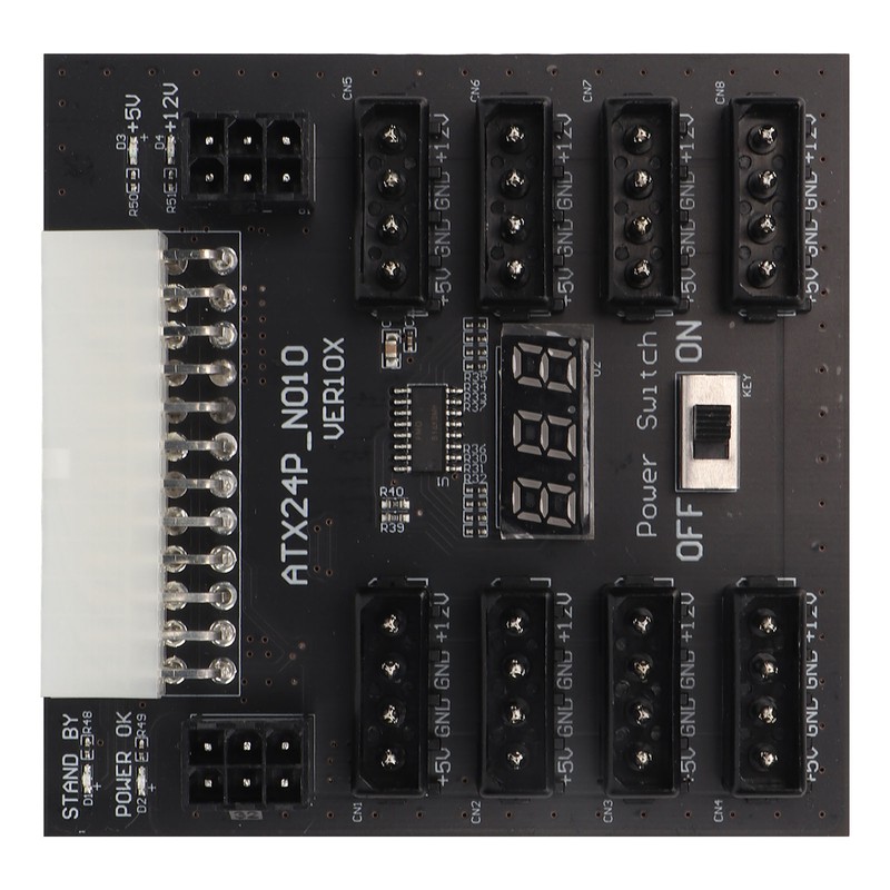 ATX PSU Power Board 5V 12V Output 24Pin to 8X