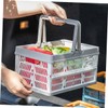 FUNOMOCYA Folding Basket Handle Portable Storage Containers Plastic Storage Basket