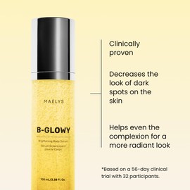 MAËLYS B-GLOWY Brightening Body Serum - Body Serum with Niacinamide, Meadowfoam Oil & Peptide - Targets The Look Of Dark Spots & Uneven Skin Tone