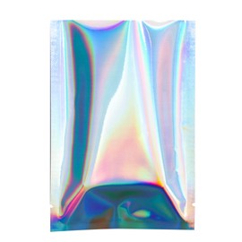 QQ Studio Food-Safe Glossy Heat Sealable Double-Sided Holographic SlickSeal™ Flat Bag with Tear Notch (100, 8x12cm (3x4.7"))