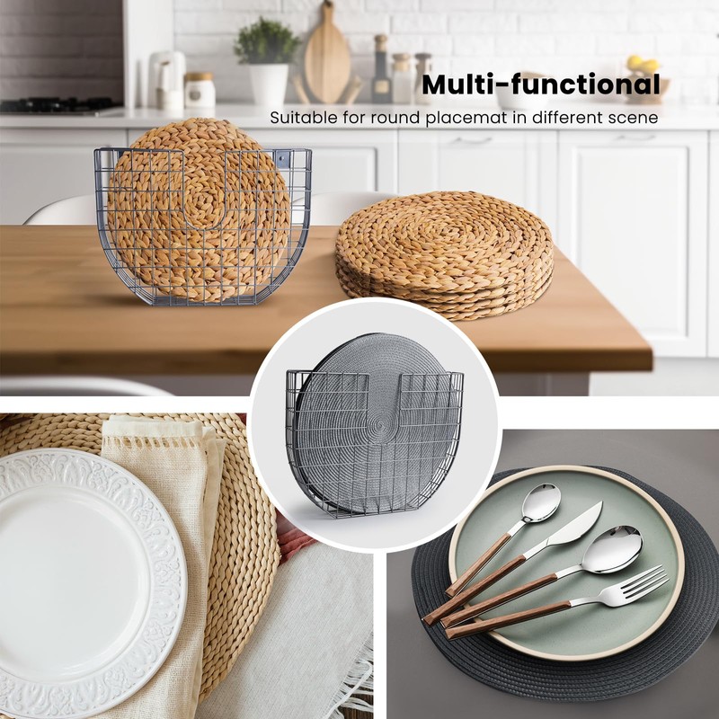 YeeBeny Round placemat Holder, Placemat Holder, Placemat Pocket Wall File