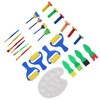 25Pcs Sponge Paint Brush Set Stamp Palette Kit Kids Graffiti