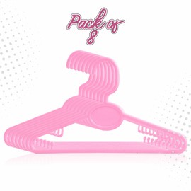 Clothes Hanger Plastic Baby Hanger Space Saving Kids Coat Hangers Laundry Storage Organiser Hanger For Hanging Clothes Bibs Coat Dresses Shirts Clothing Accessories Pink 22cm X 12cm X 0.4cm(Pack Of 8)