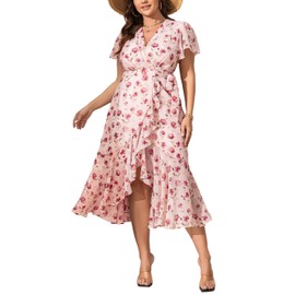 EYWOL Wedding Guest Dress: Beach Dress for Wedding Guest - Floral Dress for Women - Summer Wedding Guest Dress Pink