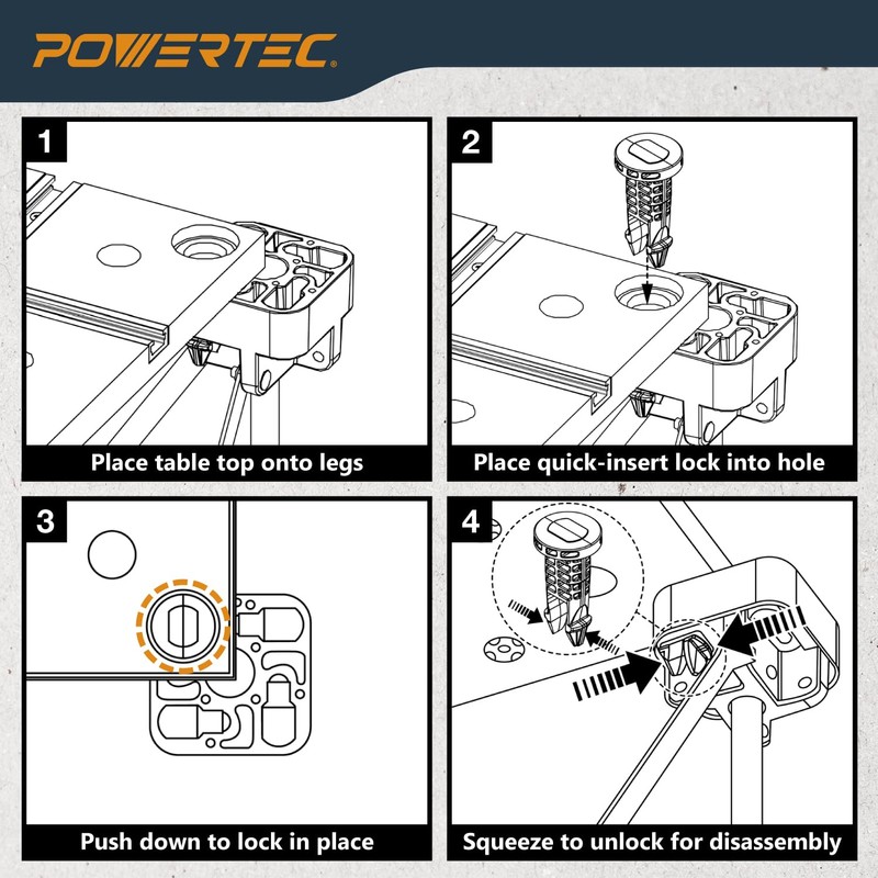 POWERTEC Arachni Flex 24" x 48" Foldable Workbench Tabletop -