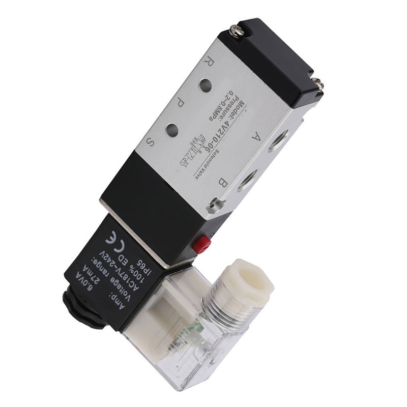 2 Position 5 Way Pneumatic Solenoid Valve Aluminium Alloy Wear