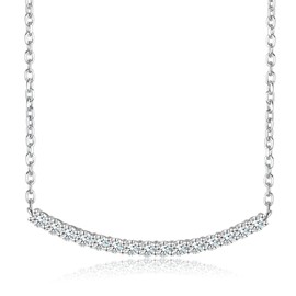 SecreTalk Tennis Moissanite Necklace for Women, 925 Sterling Silver D Color Ideal Cut 2mm Necklace for Women with Certificate of Authenticity