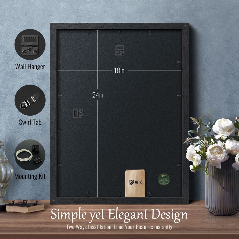 VCK 18x24 Poster Frame Set of 2 - Black, Textured