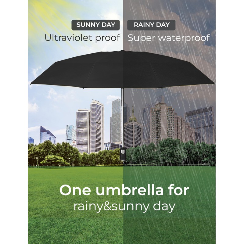 Raintrend Women's Auto Umbrella with UV Protection, Blue, 48"