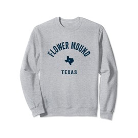 Flower Mound Texas TX Vintage 70s Sports Design Navy Print Sweatshirt