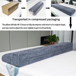 PYXAYS Headboard Wedge Pillow California King Headboard Pillow Memory Foam Reading Pillow Large Headboard Back Cushions for Bed Rest Dark Blue