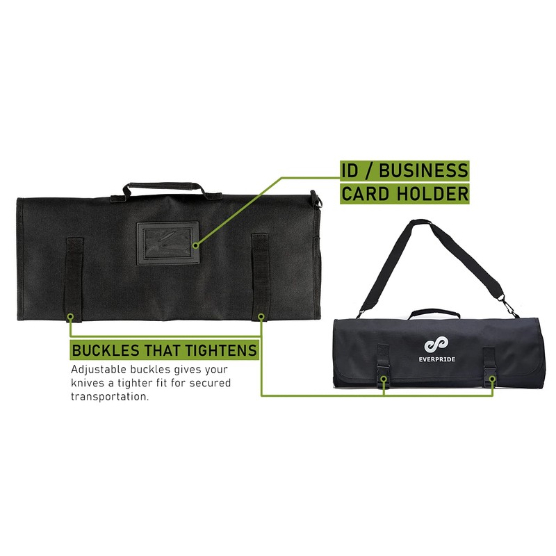 EVERPRIDE Chef Knife Roll Bag Holds 10 Knives – Contains