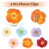 Oblihumoy 6 Pack Hawaiian Flower Hair Clips for Women Poppy