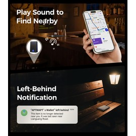 APTMAPT Men's Wallet with Tracker, Slim Bifold Front Pocket Wallets for Men with Find My for Travel, Gym, Daily Use with Gift Box, Black