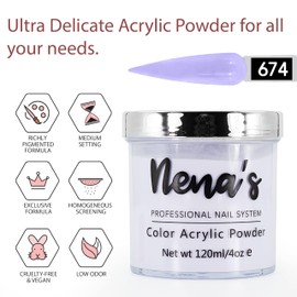 Nena's Superior Sculpting Powder Professional Acrylic Nail System wide color palette 4.0 oz (674)