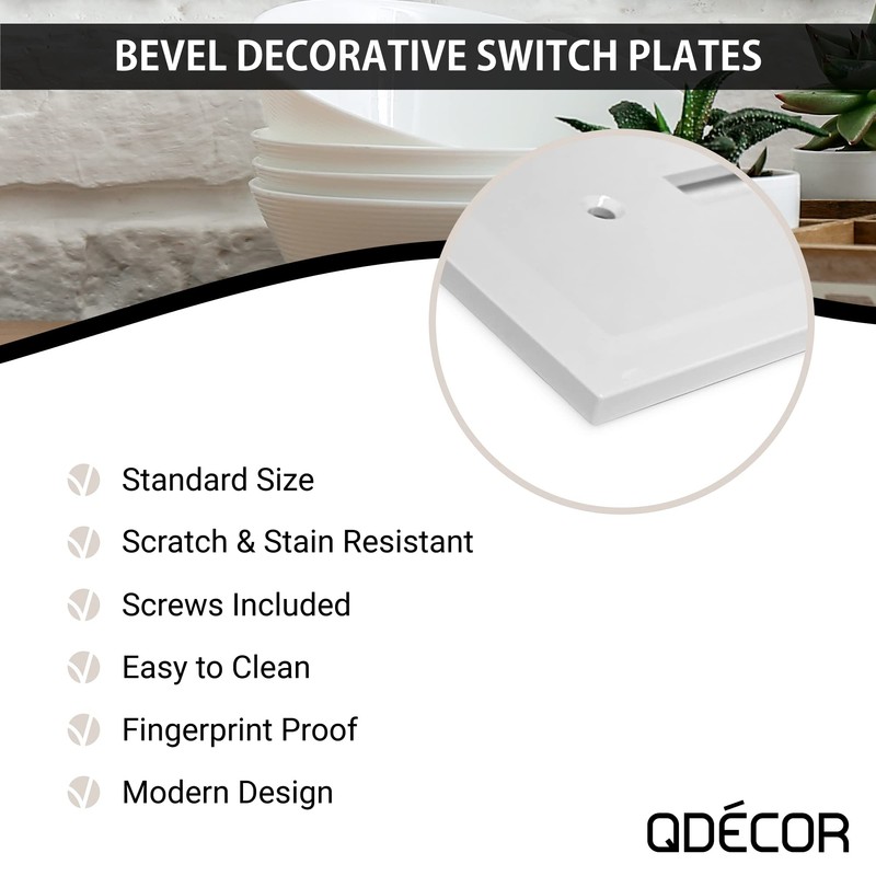 Questech Decor Single Duplex Electrical Outlet Cover Wall Plate, 1-Gang