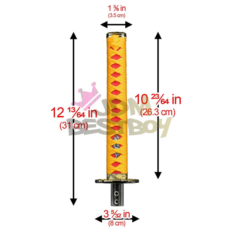 JDMBESTBOY Samurai Sword Orange Red Shift Knob Shifter Alloy Katana